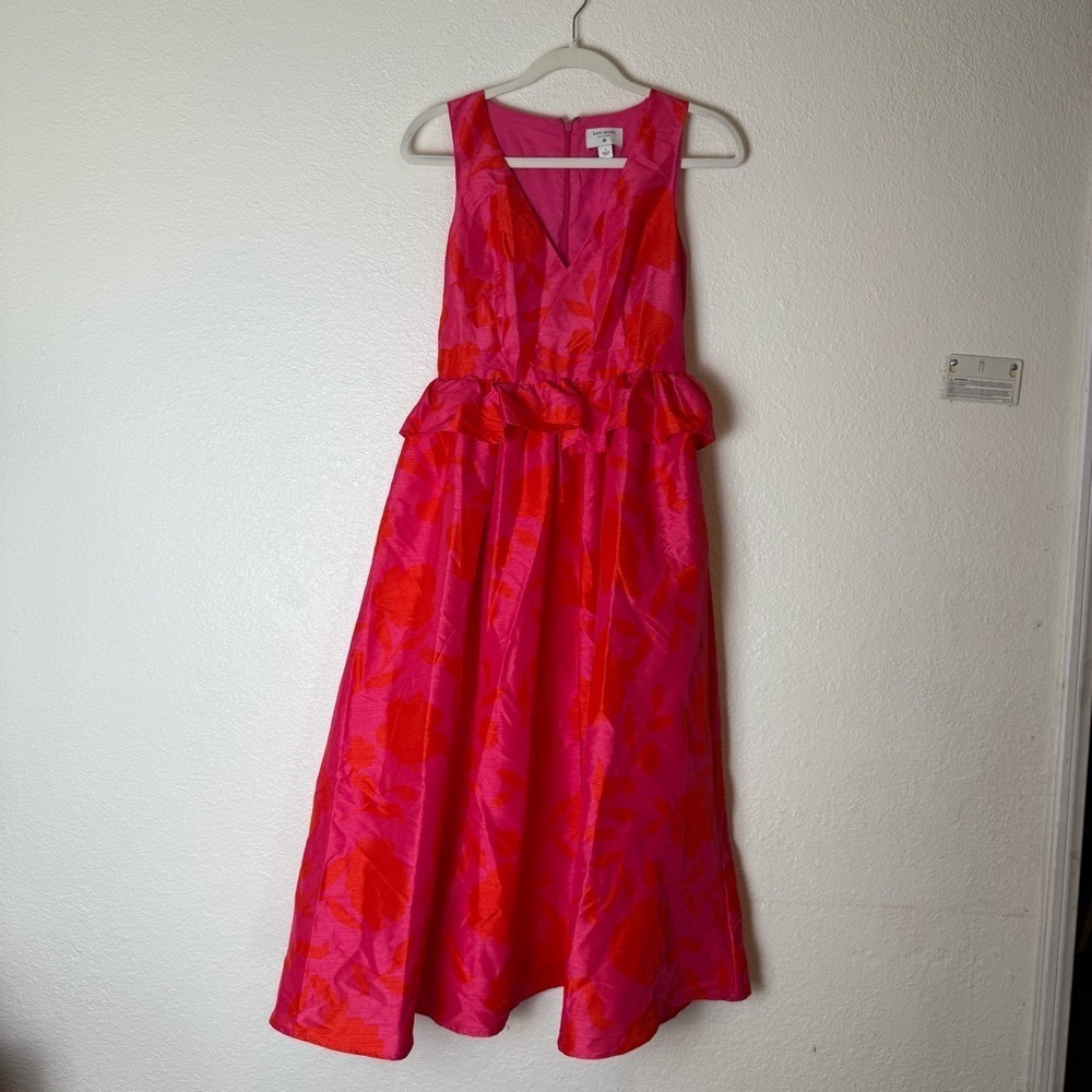 Kate Spade NY x Target Classic Rose Peplum Midi Dress  NWT - Picture 15 of 16